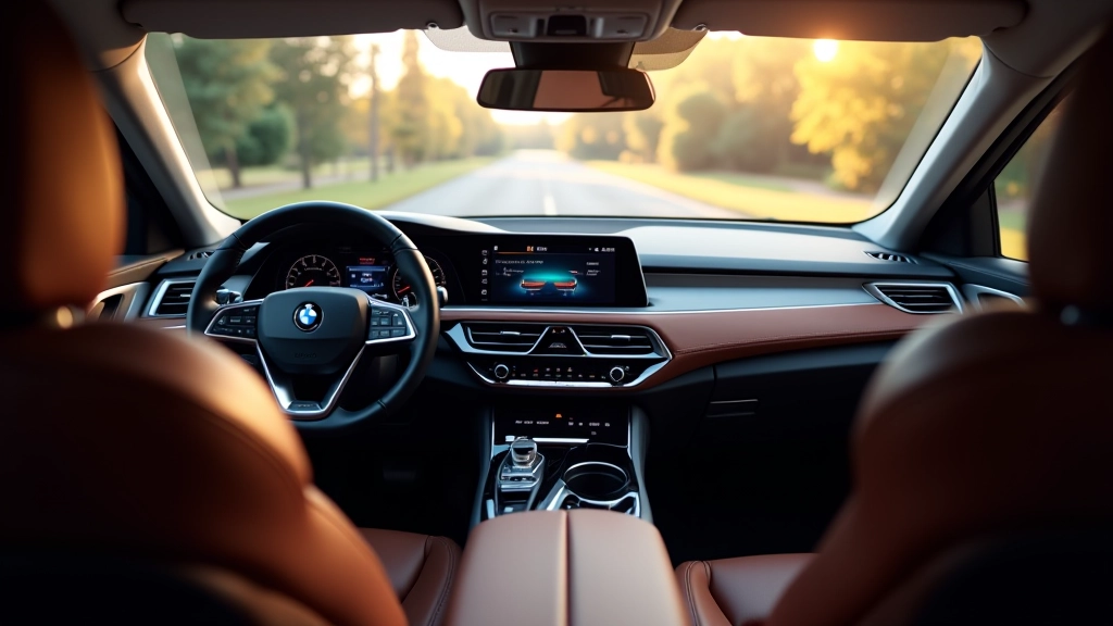 Modern SUV interior showing premium cabin with technology, leather seating, and digital displays